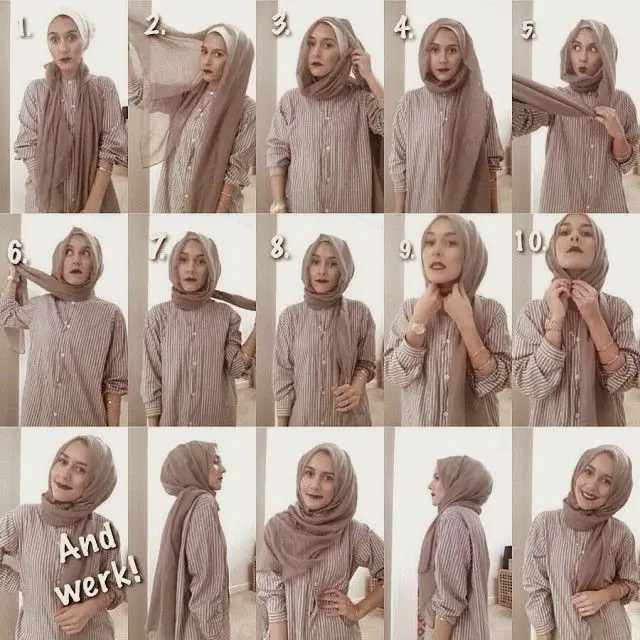 Tutorial hijab pashmina sederhana