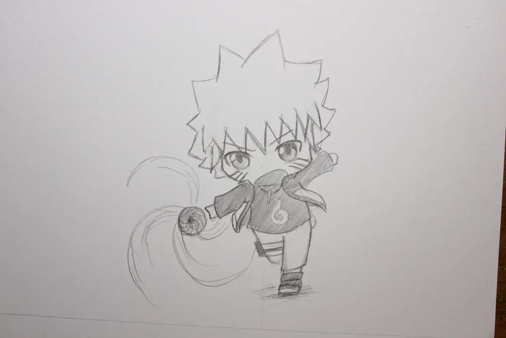 Gambar tutorial menggambar karakter Naruto