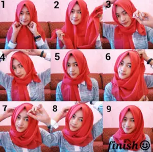 Tutorial memakai hijab punuk unta