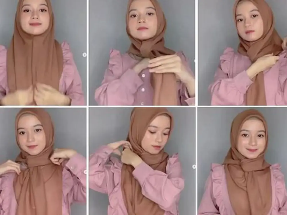 Tutorial sederhana hijab segi empat menutup dada