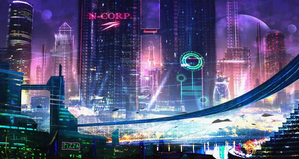 Gambar kota futuristik di film