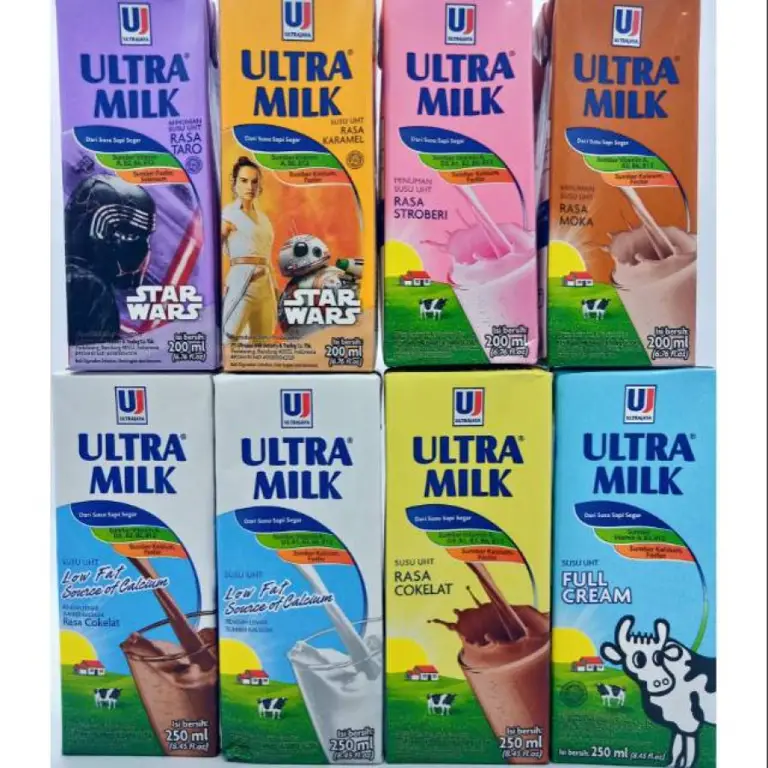 Berbagai jenis kemasan susu Ultra Milk