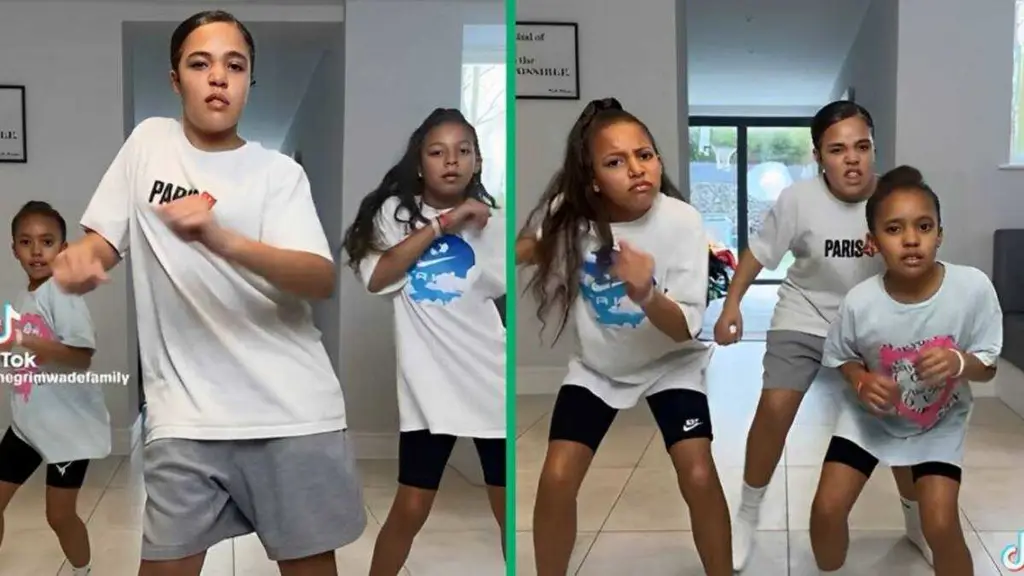 Adik kakak sedang berjoget di TikTok