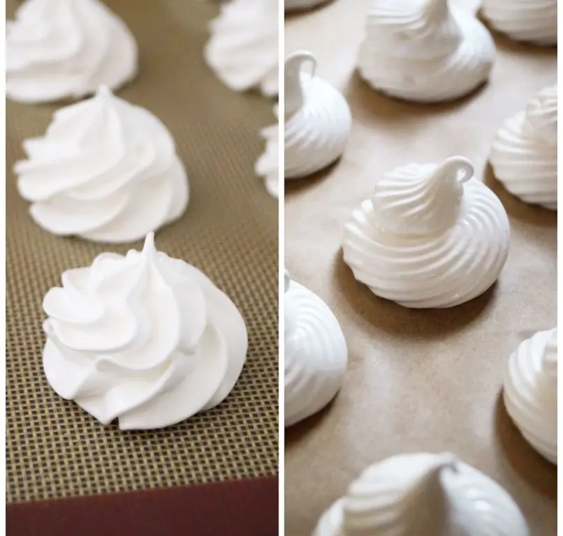 Gambar seorang wanita muda sedang membuat kue meringue