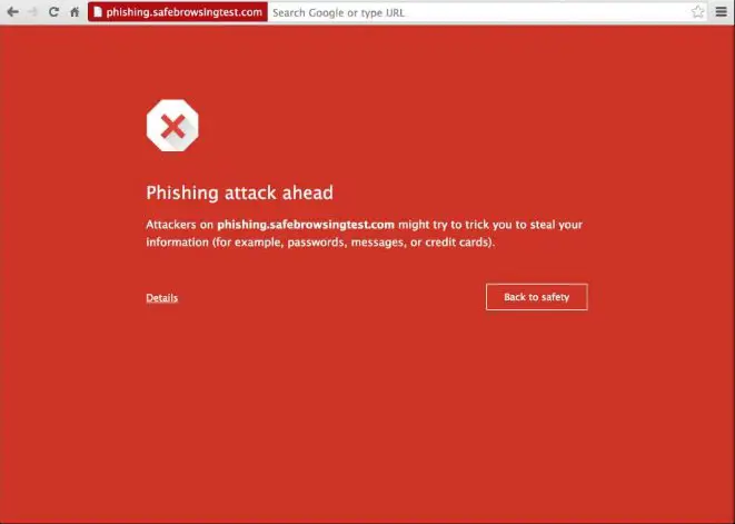 Peringatan situs web phishing